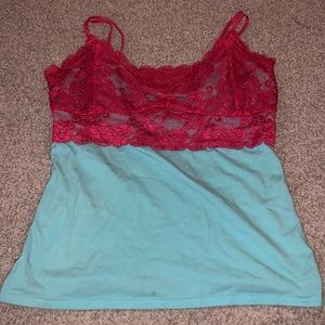 MODA International Lace and Linen Tank Top